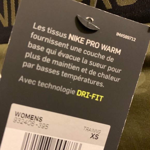 NEW NIKE PRO HYPERWARM CANVAS OLIVE TIGHTS WMNS XS - FIRE LOSS - Picture 6 of 6